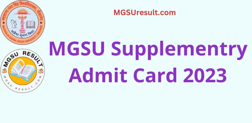 MGSU Supplementry Admit Card 2023